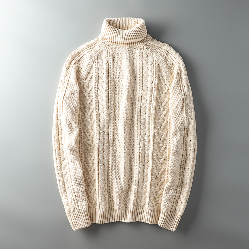 Thick Cable Knit Vintage Chunky Turtleneck Sweater