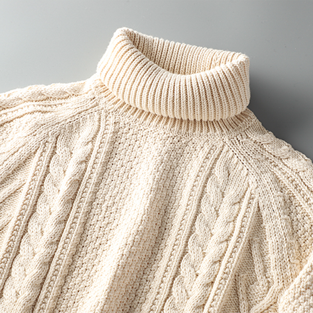 Thick Cable Knit Vintage Chunky Turtleneck Sweater