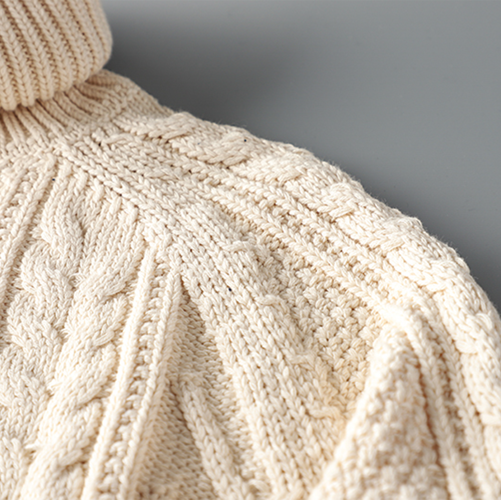 Thick Cable Knit Vintage Chunky Turtleneck Sweater