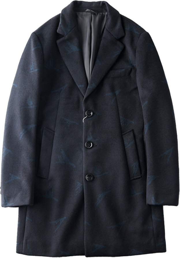 Wool Coat Men's Mid-Length British Style Wool Blend Coat