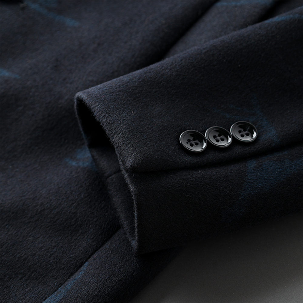 Wool Coat Men's Mid-Length British Style Wool Blend Coat