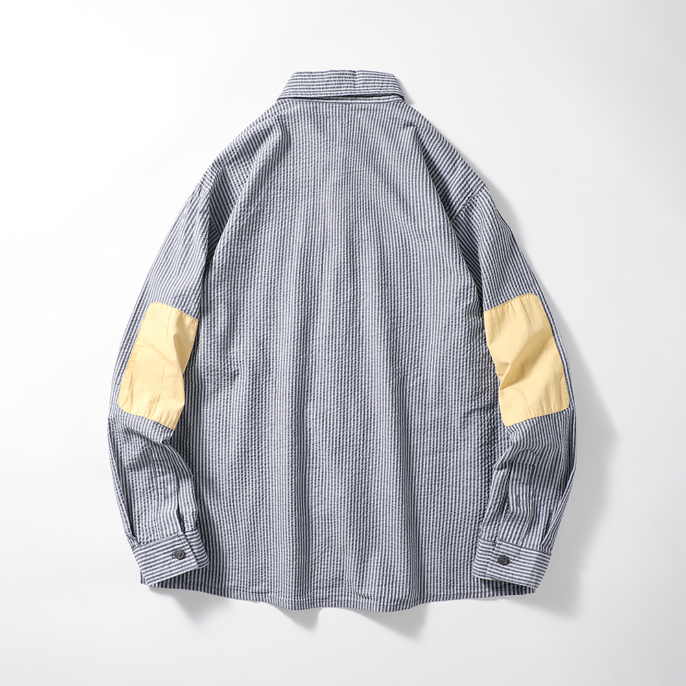 Seersucker Cotton Striped Workwear Shirt