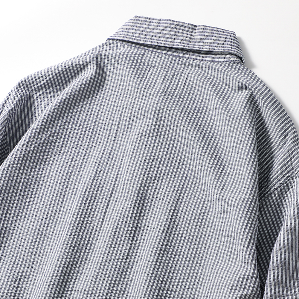 Seersucker Cotton Striped Workwear Shirt
