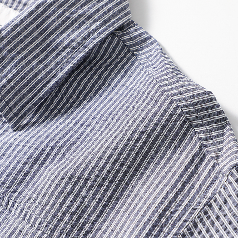 Seersucker Cotton Striped Workwear Shirt