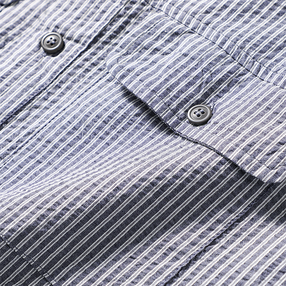Seersucker Cotton Striped Workwear Shirt