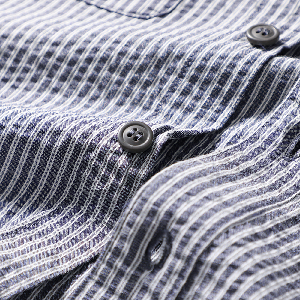 Seersucker Cotton Striped Workwear Shirt