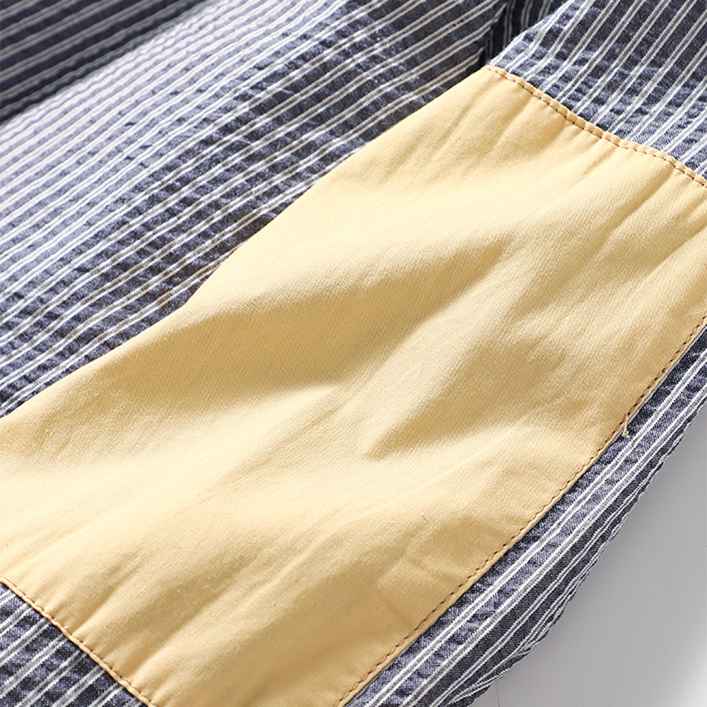 Seersucker Cotton Striped Workwear Shirt