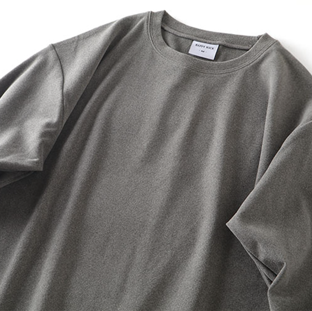 Double-Faced DeRong Base Layer Shirt, Heat-Generating Cationic Crew Neck Long Sleeve T-Shirt