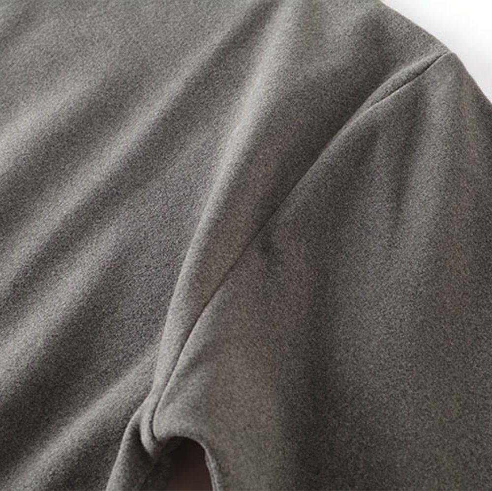 Double-Faced DeRong Base Layer Shirt, Heat-Generating Cationic Crew Neck Long Sleeve T-Shirt