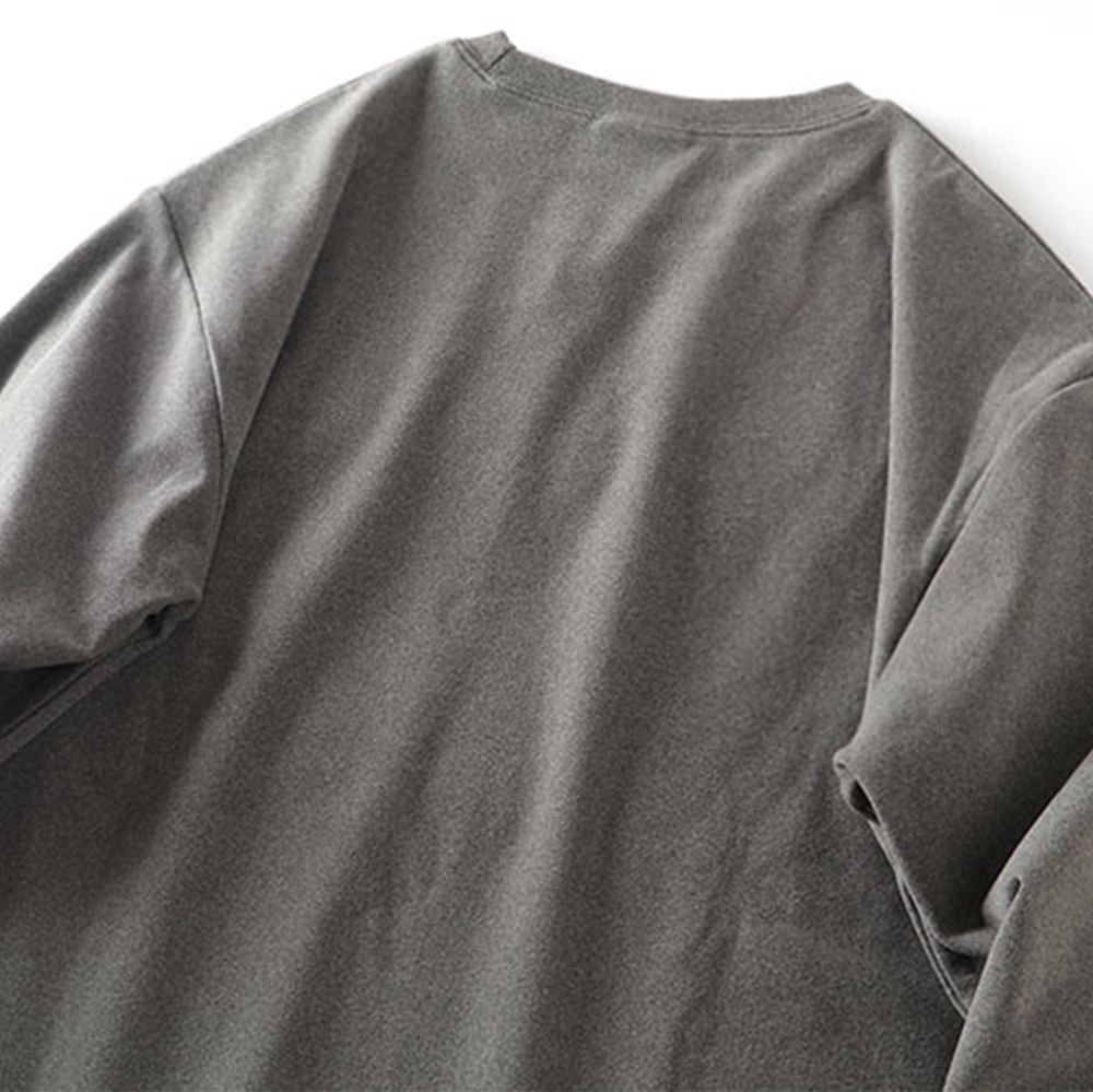 Double-Faced DeRong Base Layer Shirt, Heat-Generating Cationic Crew Neck Long Sleeve T-Shirt