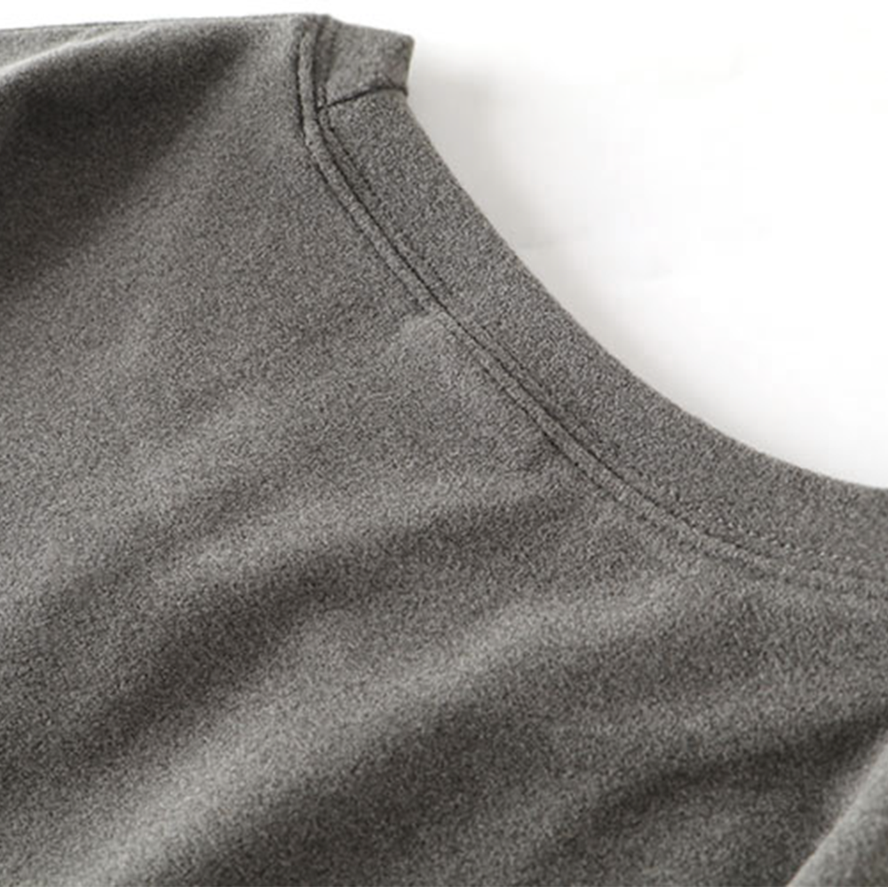Double-Faced DeRong Base Layer Shirt, Heat-Generating Cationic Crew Neck Long Sleeve T-Shirt