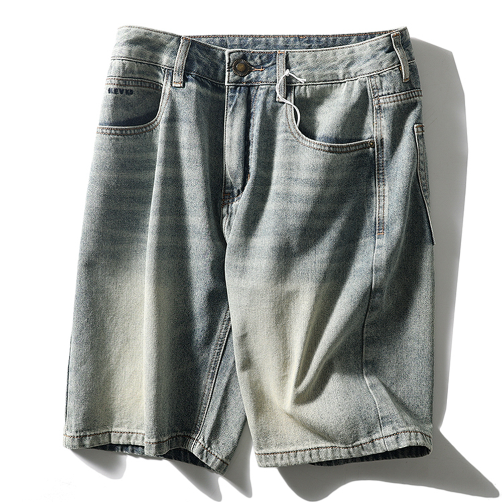 American-style Pure Cotton Washed Denim Shorts