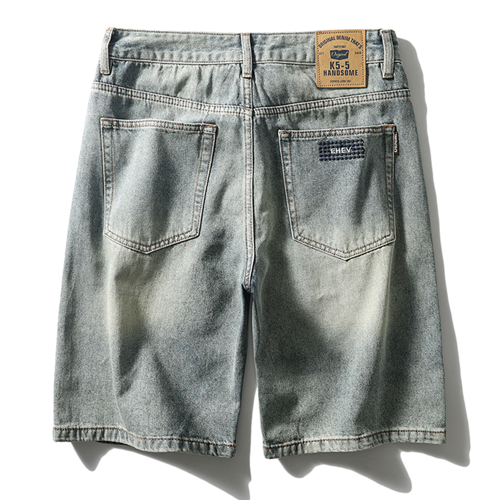 American-style Pure Cotton Washed Denim Shorts