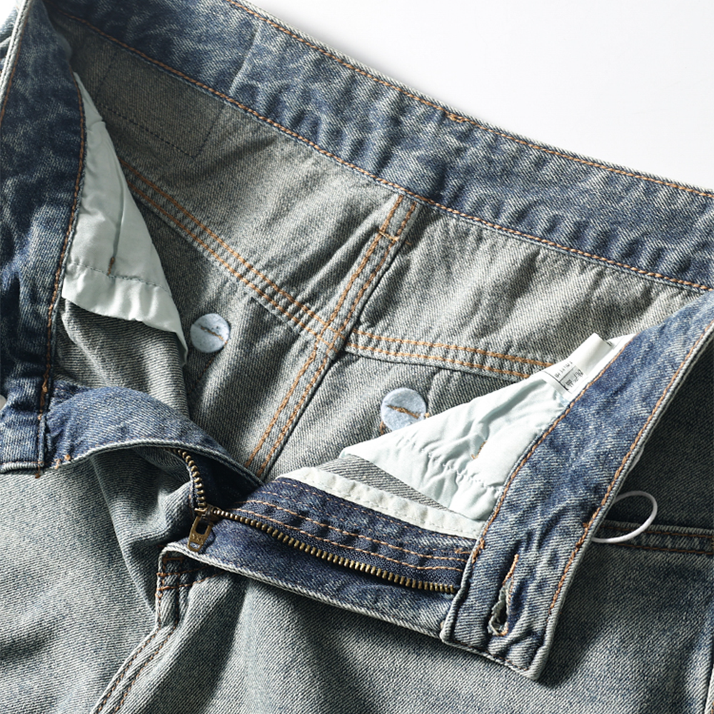 American-style Pure Cotton Washed Denim Shorts