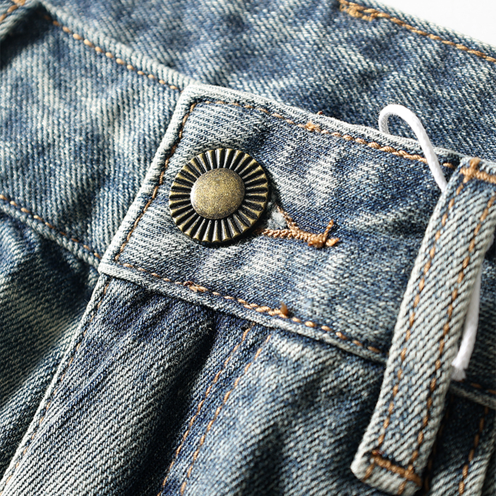 American-style Pure Cotton Washed Denim Shorts