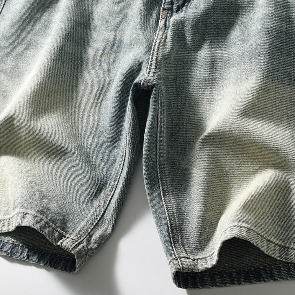 American-style Pure Cotton Washed Denim Shorts
