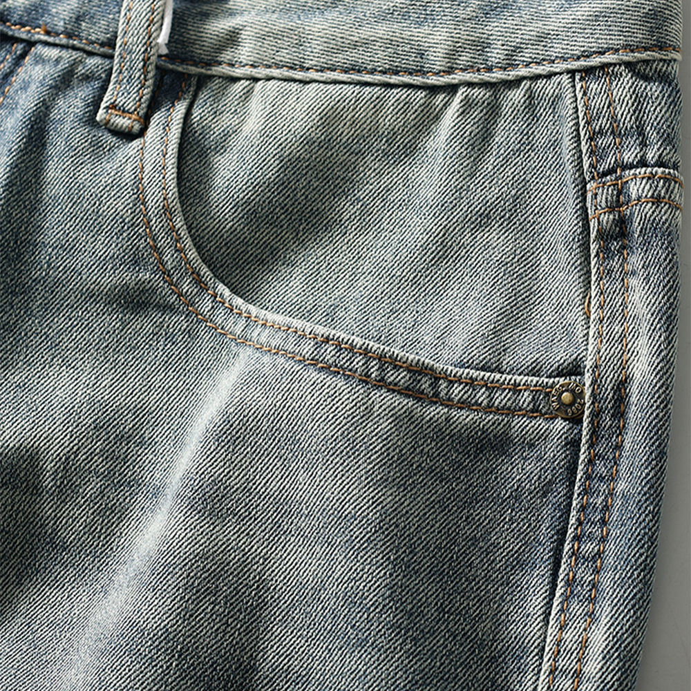 American-style Pure Cotton Washed Denim Shorts