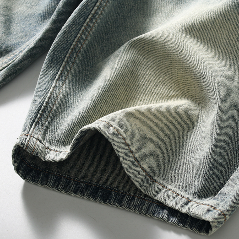 American-style Pure Cotton Washed Denim Shorts