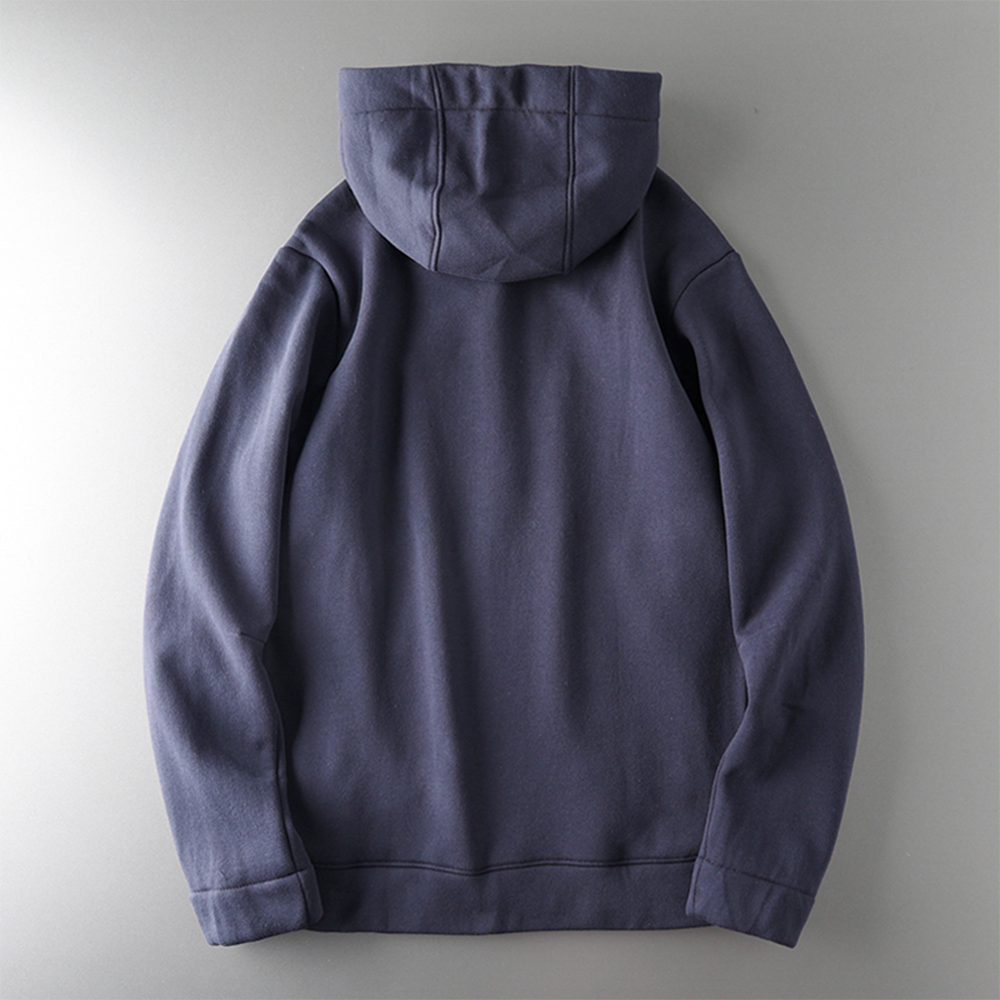 Thickened Hooded Zipper Sweatshirt with Fleece Lining