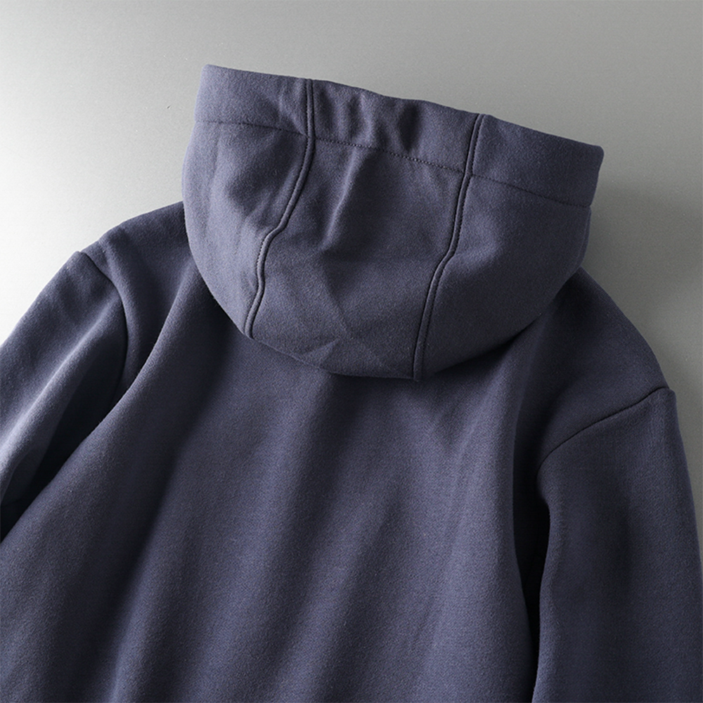 Thickened Hooded Zipper Sweatshirt with Fleece Lining