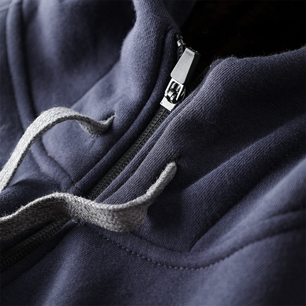 Thickened Hooded Zipper Sweatshirt with Fleece Lining