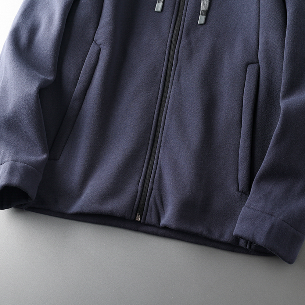 Thickened Hooded Zipper Sweatshirt with Fleece Lining