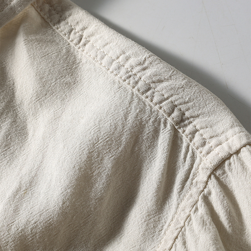 Men's Short-Sleeve Summer Loose Linen Shirt