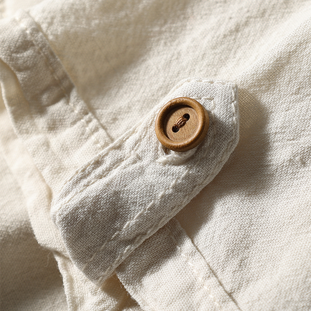 Men's Short-Sleeve Summer Loose Linen Shirt