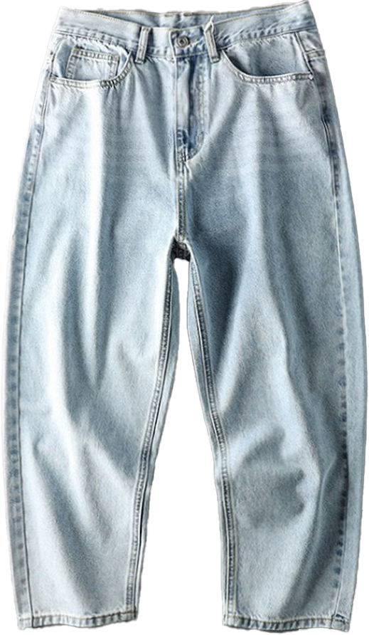 Men's Summer Straight Jeans 9/10 Length Casual Pants