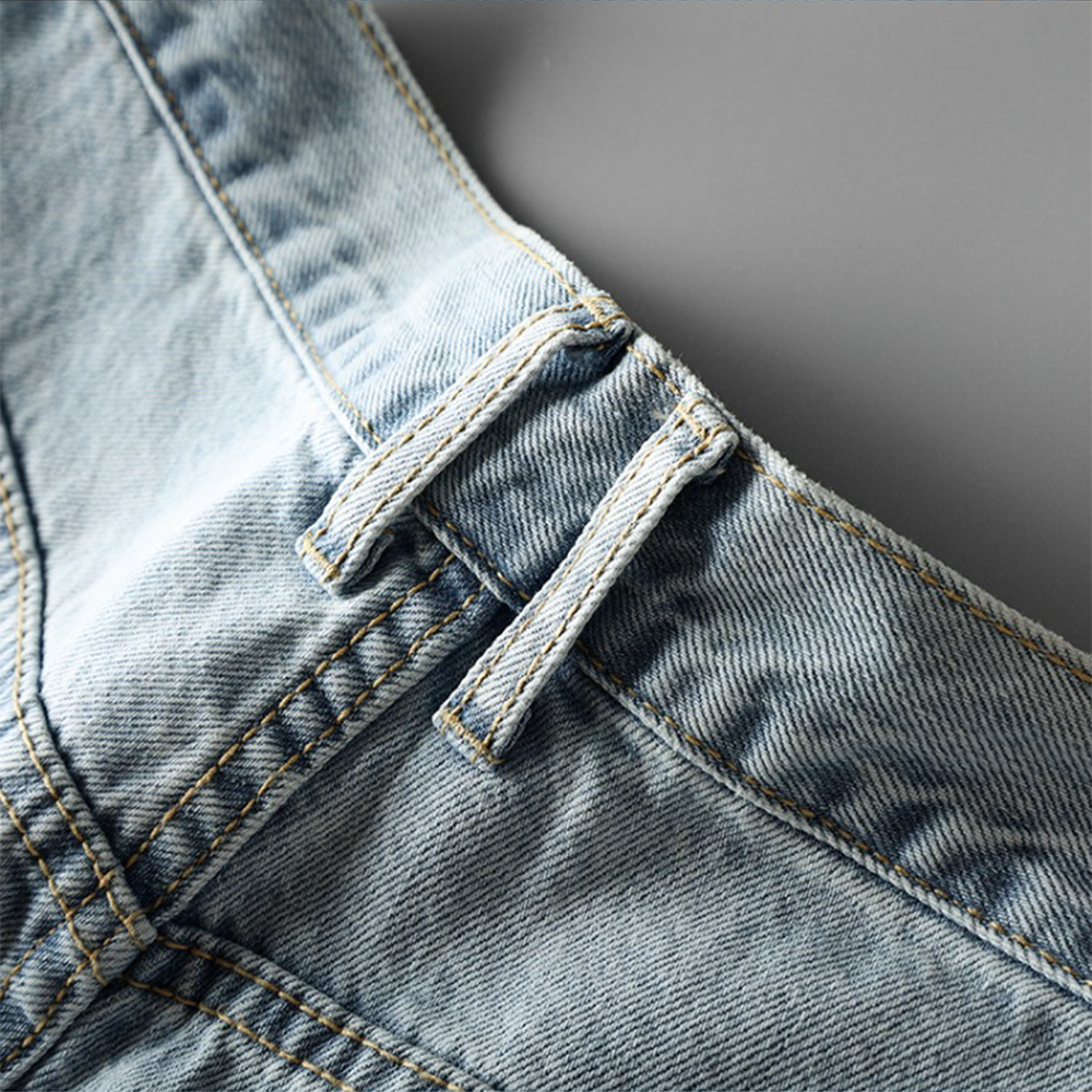 Men's Summer Straight Jeans 9/10 Length Casual Pants