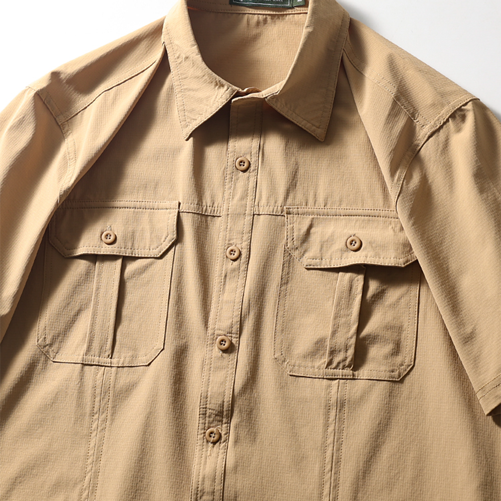 Summer Thin Style Ice Silk Outdoor Quick-Dry Short Sleeve Shirt