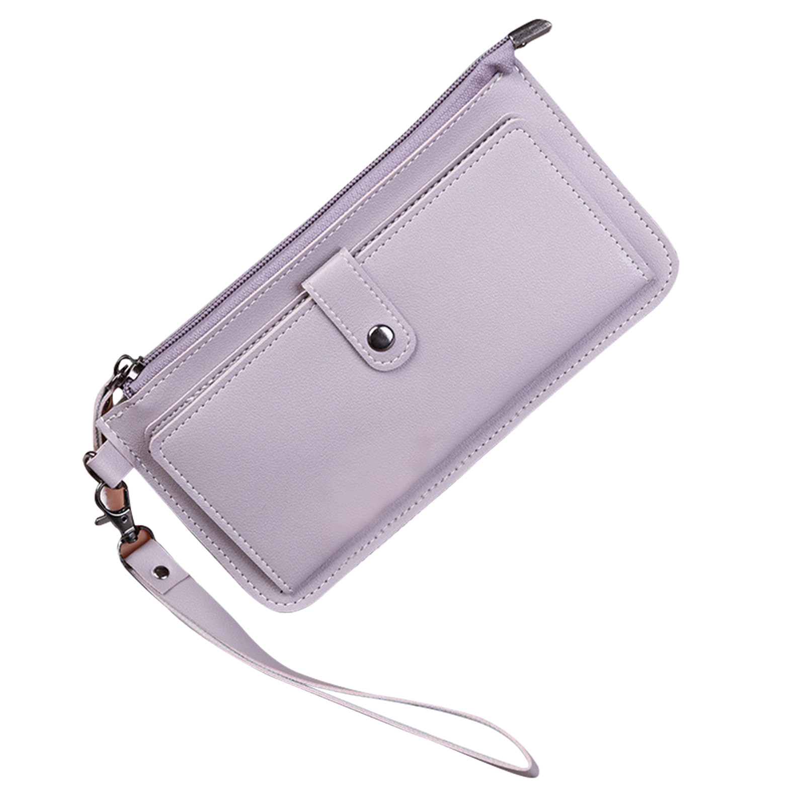 Stylish Women's Ultra-Thin Bifold Zip Wallet with Multiple Card Slots, Handheld Coin Purse