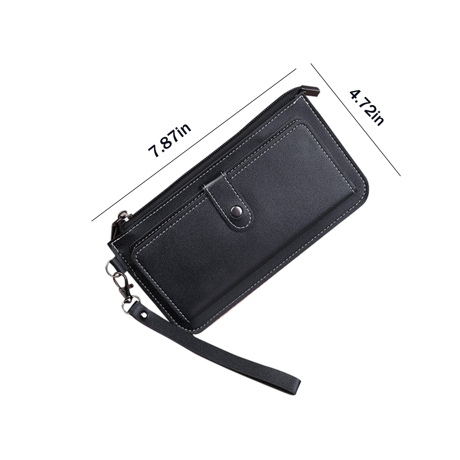 Stylish Women's Ultra-Thin Bifold Zip Wallet with Multiple Card Slots, Handheld Coin Purse