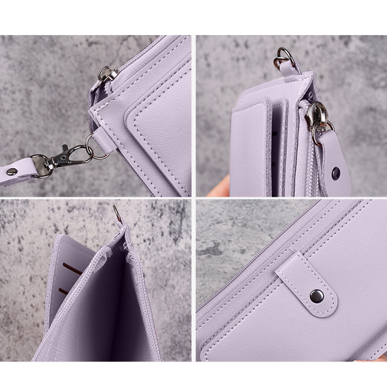 Stylish Women's Ultra-Thin Bifold Zip Wallet with Multiple Card Slots, Handheld Coin Purse