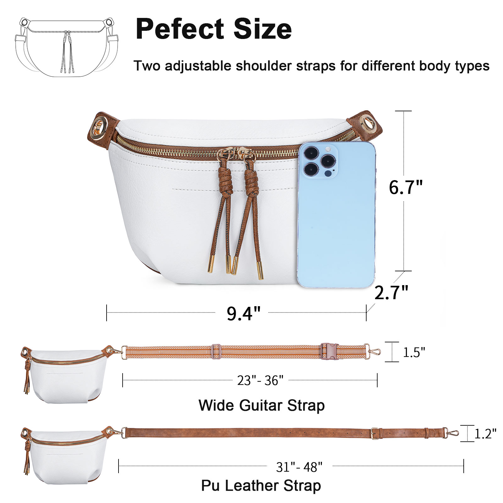 Small Crossbody Bag, Waist Pack, Wallet for Women Traveling, Hiking, Gift for He