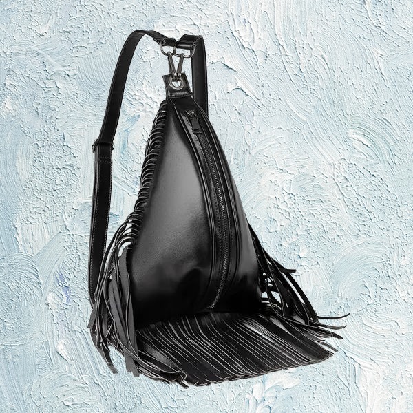 Gothic Steampunk Retro Rock Bag Fashion Women Tassel backpack Black PU Leather backpack New