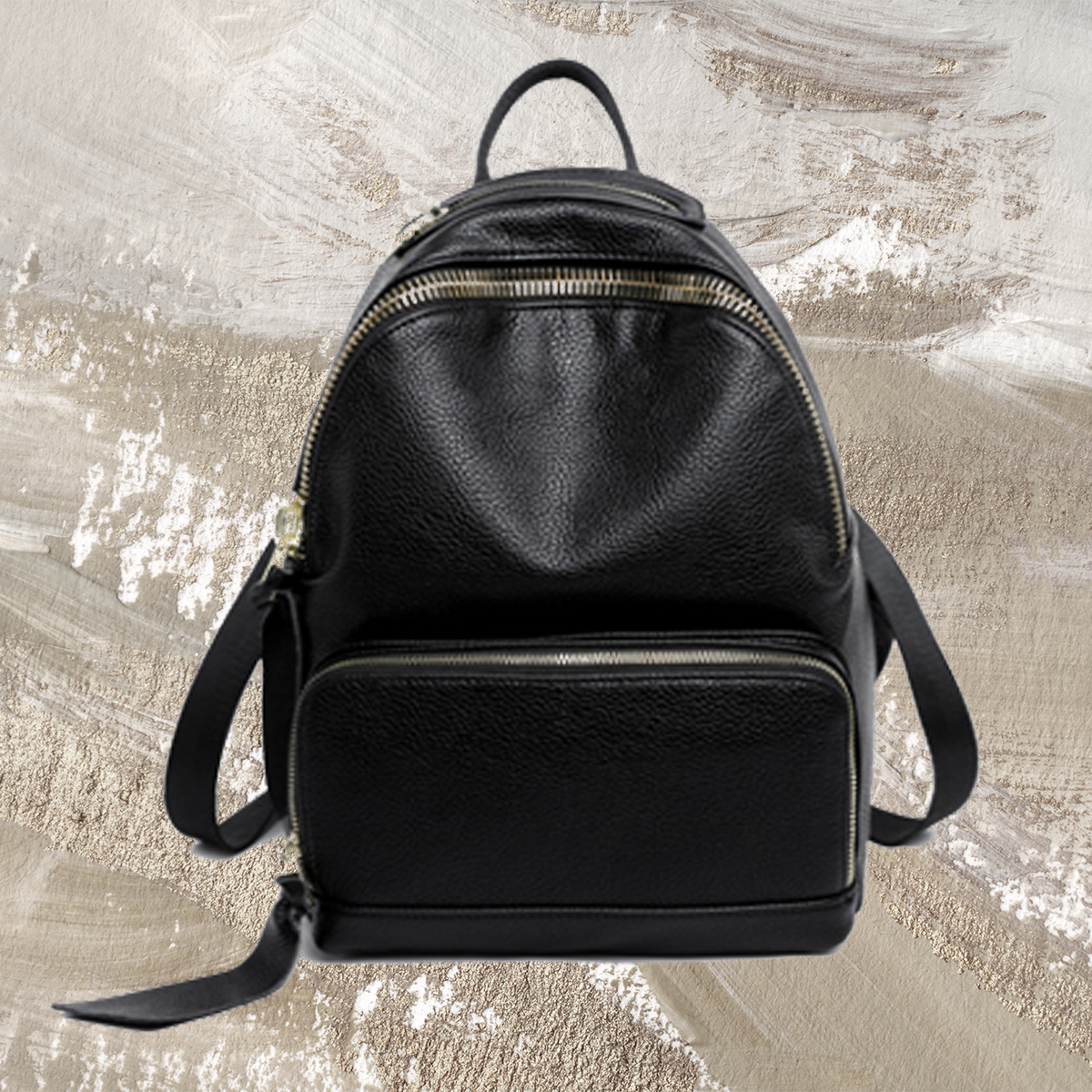 Women's backpack for travel Student bag with soft skin and lychee pattern