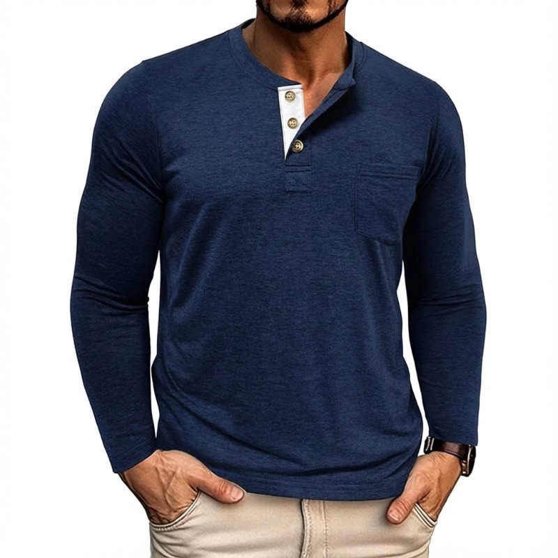 Men’s Casual Long Sleeve Henley T-Shirts