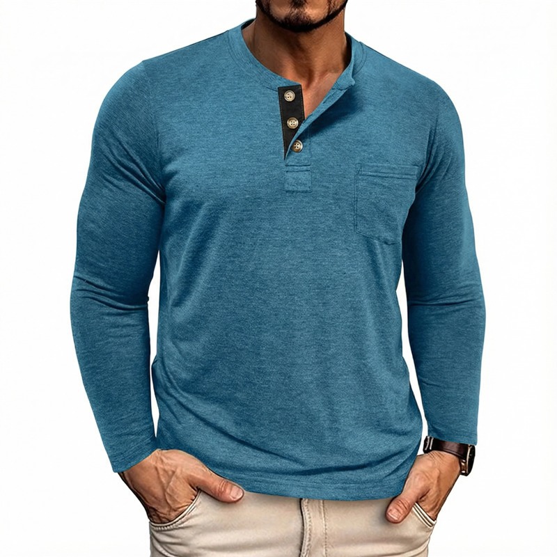 Men’s Casual Long Sleeve Henley T-Shirts