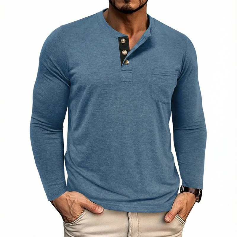 Men’s Casual Long Sleeve Henley T-Shirts
