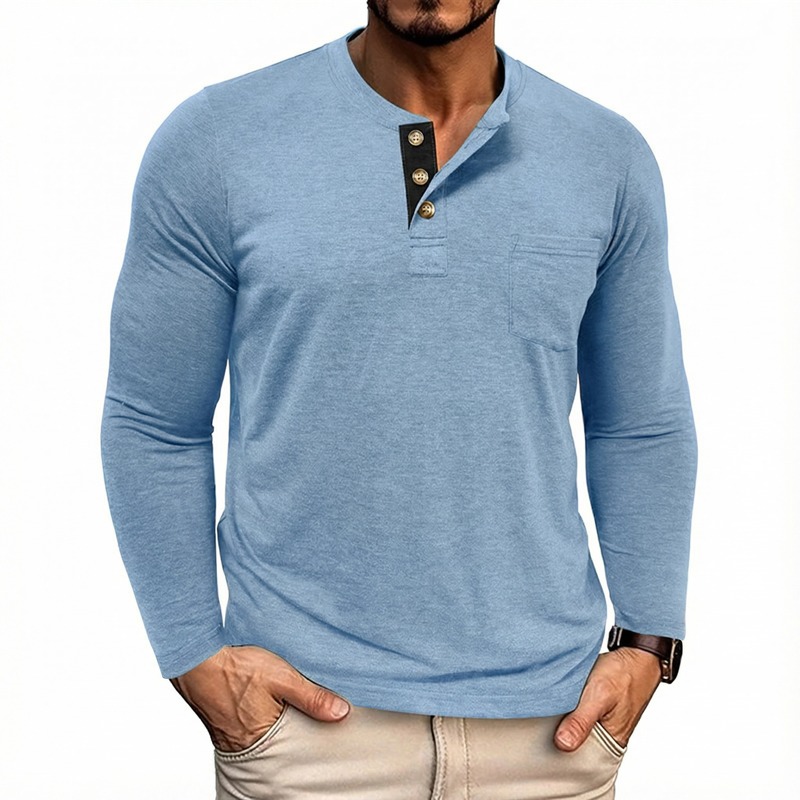 Men’s Casual Long Sleeve Henley T-Shirts