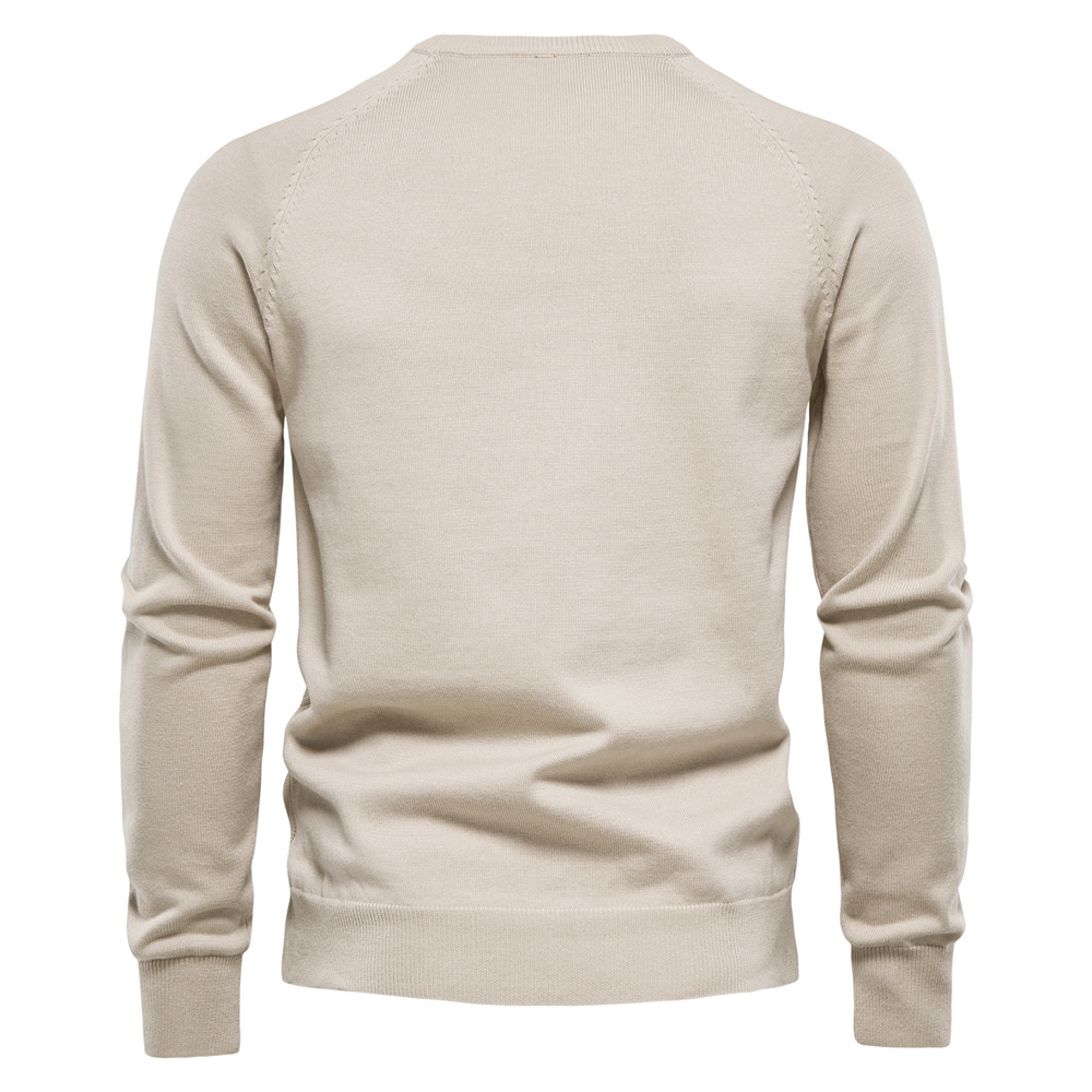 Men's Casual Solid Color Knitted Pullover
