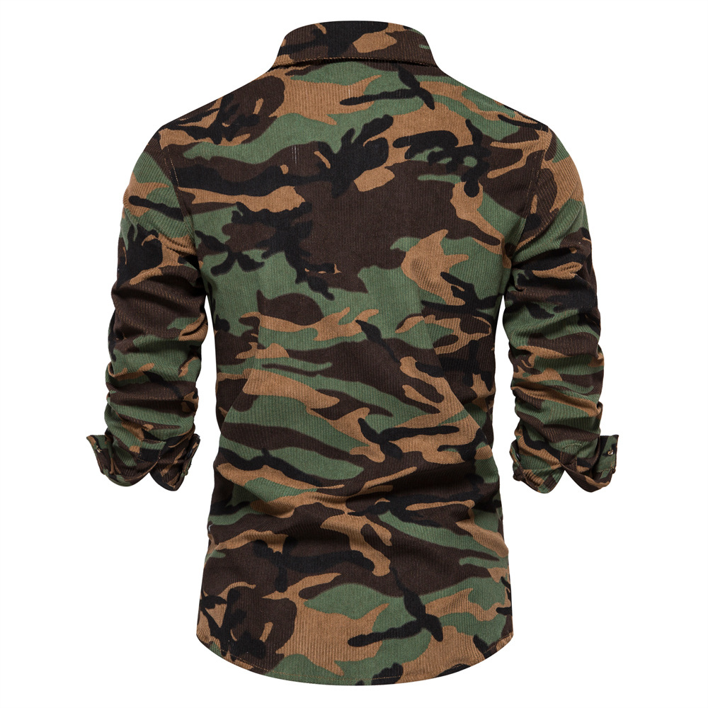 Men's Casual Solid Long Sleeve Woven Button Up Shirt