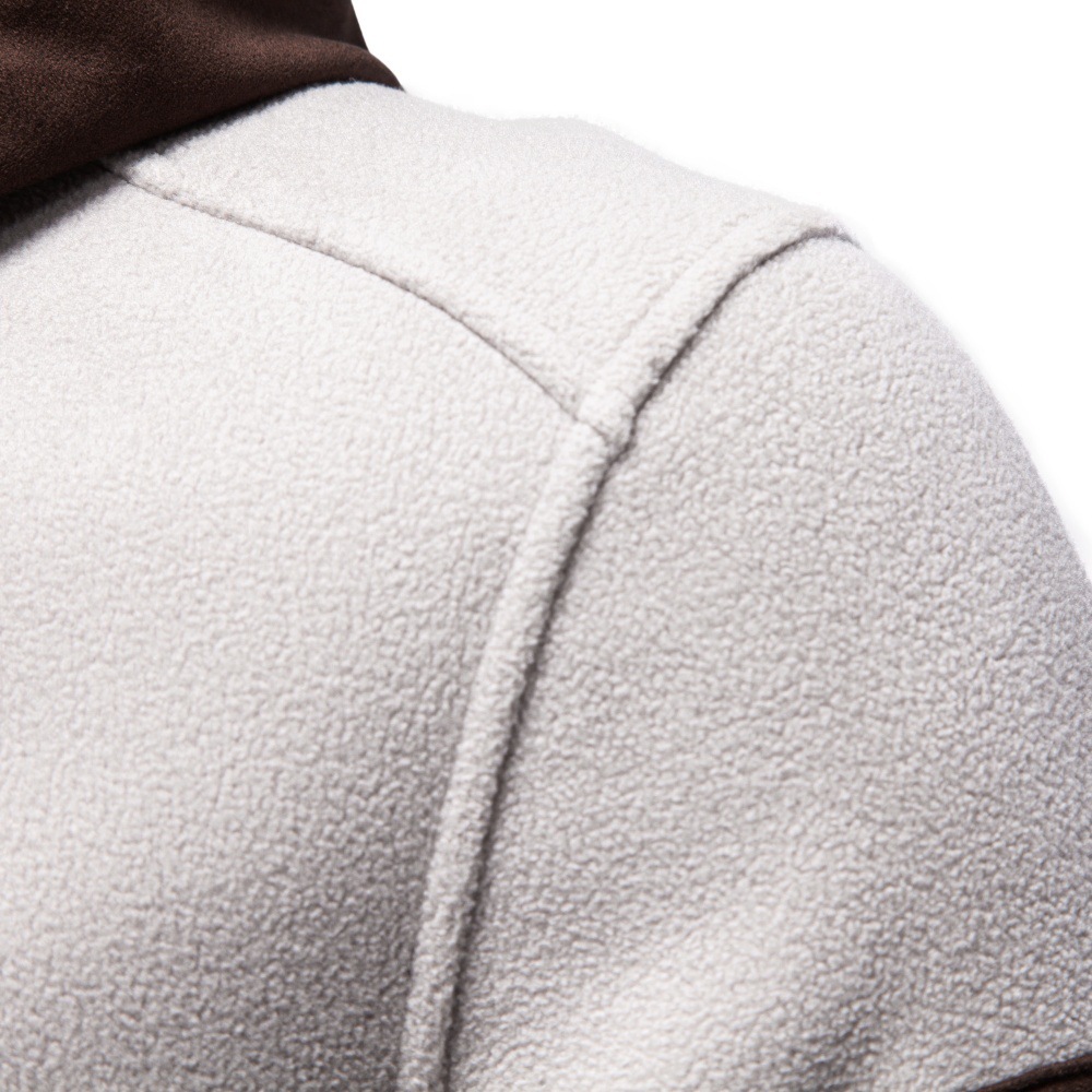 Men's Contrast-Trim Hooded Fleece Jacket