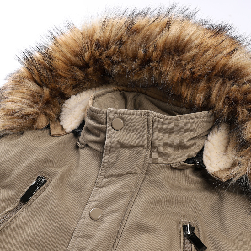 Men's Winter Outdoor Sherpa Lined Hooded Fishtail Parka Coat