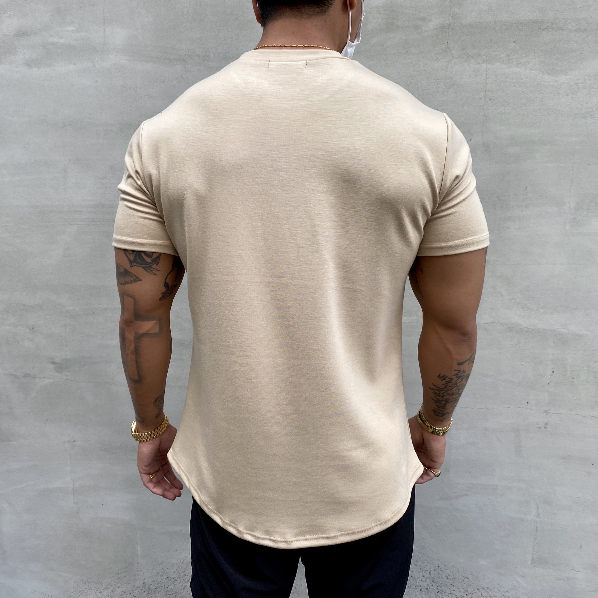 Men's Pure Cotton Muscle Fit Stretchy Sports T-Shirt
