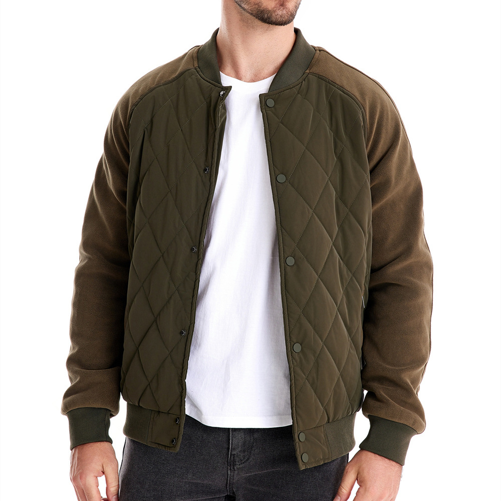 Men's Windproof Padded Stand Collar Bomber Jacket