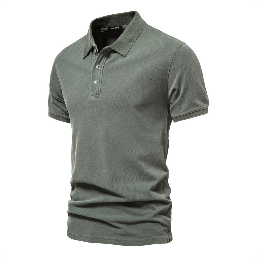 Men's Slim Fit Washed Cotton Polo Shirt
