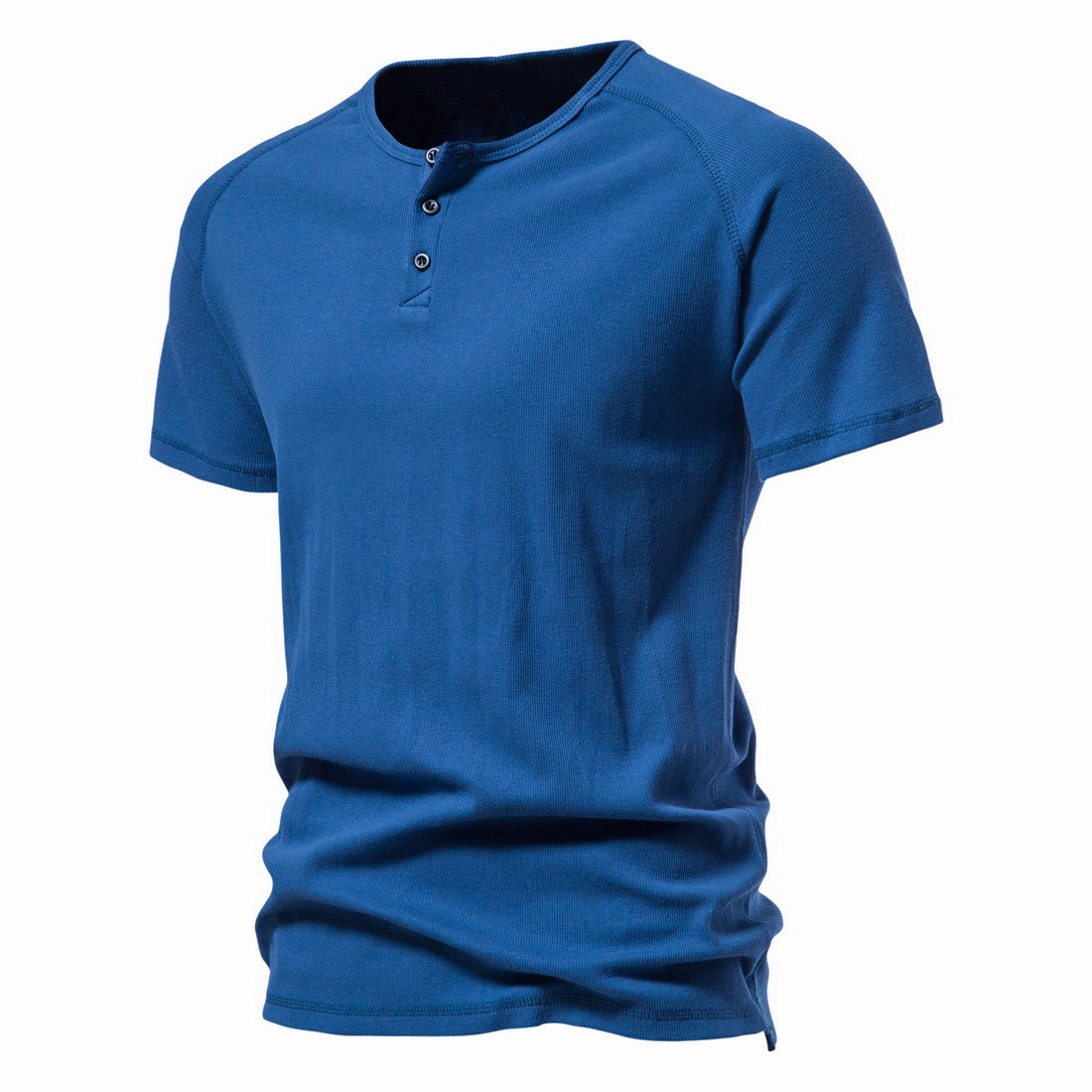 Men's Basic Casual Slim Short Sleeve Henley T-Shirt