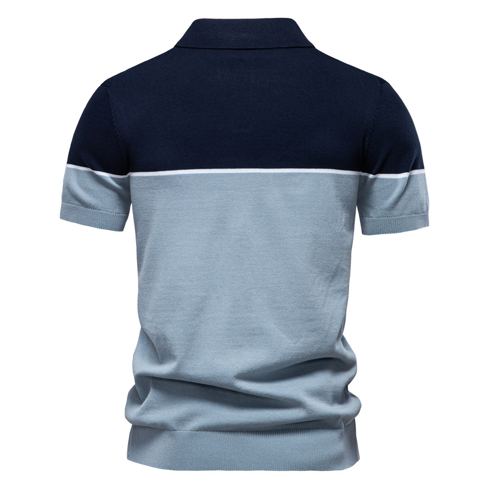Men's Colorblock Knit Polo Shirt